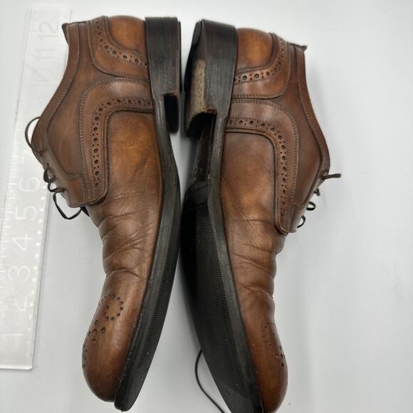 LOUIS VUITTON MEN\'S BROWN WINGTIP LACE UP DRESS SHOES SIZE 7.5 ITALY main image 4